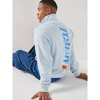 Tommy Jeans Back Graphic Relaxed Half Zip Sweatshirt - Sweet Blue