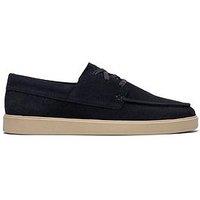 Clarks Lockford Boat Suede Shoe - Navy
