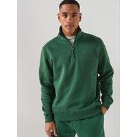 Tommy Jeans Regular Fit 1/4 Zip Sweatshirt - Green