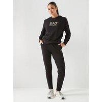 Ea7 Emporio Armani Train Tracksuit Maxi Logo - Black