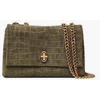 Marc Jacobs The Suede Croc Slim Dual Chain Shoulder Bag - Olive