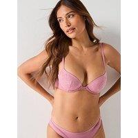 Calvin Klein Push Up Plunge Bra - Pink
