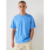 Tommy Jeans Relaxed Linear Logo T-Shirt - Blue Twilight