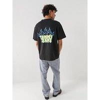Tommy Jeans Back Graphic Relaxed Bubble Flame T-Shirt - Black