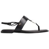 Calvin Klein Round Flat Thong Sandals - Black