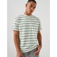 Tommy Jeans Relaxed Stripe T-Shirt - Ice Grey Heather Stripe