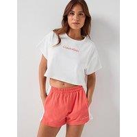 Calvin Klein Cropped Logo T-Shirt - White