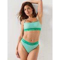 Calvin Klein Striped Bikini Briefs - Green