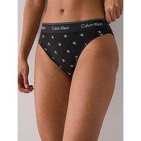 Calvin Klein High Leg Tanga - Black