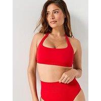 Calvin Klein Seamless Shaping Swim Top - Red