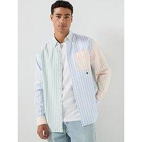 Tommy Jeans Relaxed Oxford Fun Stripe Shirt - Blue Twilight