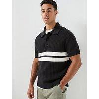 Tommy Jeans Regular Fit Knitted Polo Shirt - Black
