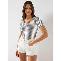 Levi'S Muse Striped Short Sleeve T-Shirt - Blue