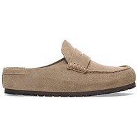 Birkenstock Naples Wrapped Suede Leather Slip On Loafer - Beige