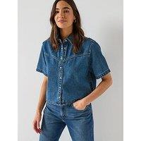 Levi'S Logan Short Sleeve Denim Shirt - Blue