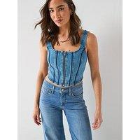Levi'S Seamed Zip Bustier - Blue