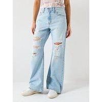 Levi'S Loose Boot Cut Distressed Jeans - Blue