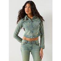 Levi'S Y2K Stretch Fitted Trucker Denim Cropped Jacket - Blue