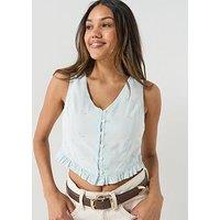 Levi'S Teagan Sleeveless Cropped Blouse - Blue