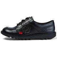 Kickers Youth Kick Lo Leather Shoe - Black