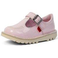 Kickers Kick T Bar Patent Leather Shoe - Pink