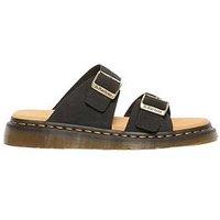 Dr Martens Dr Josef Buckled Suede Slip On Sandal - Black