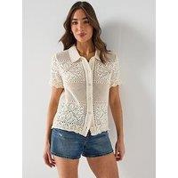 Levi'S Susanna Floral Crochet Shirt - Beige