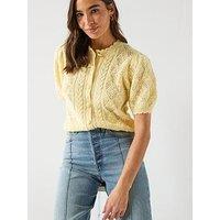 Levi'S Pauline Pointelle Short Sleeve Cardigan - Yellow