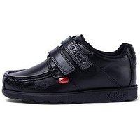 Kickers Junior Fragma Twin Velcro Leather Shoe - Black