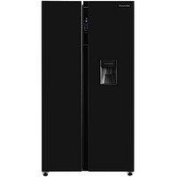 Russell Hobbs Rh90Aff201B-Wd 177Cm High 90Cm Wide Freestanding Slimline American Fridge Freezer With Water Dispenser In Black