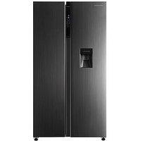 Russell Hobbs Rh90Aff201Di-Wd 177Cm High 90Cm Wide Freestanding Slimline American Fridge Freezer With Water Dispenser In Black Steel