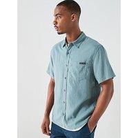 Calvin Klein Jeans Causal Linen Short Sleeve Shirt - Frosted Spruce