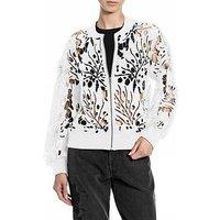 Replay Lace Bomber Jacket - White