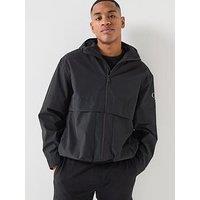 Calvin Klein Jeans Ripstop Hooded Windbreaker Jacket - Black