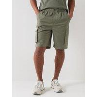 Calvin Klein Jeans Straight Cotton Cargo Shorts - Dusty Olive