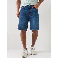 Calvin Klein Jeans 90S Relaxed Fit Oil Slick Denim Shorts - Oil Slick Blue