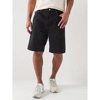 Calvin Klein Jeans 90S Relaxed Fit Oil Slick Denim Shorts - Black