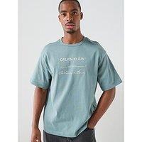 Calvin Klein Jeans Embroidered Graphic Relaxed T-Shirt - Frosted Spruce