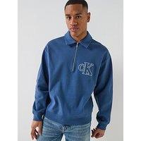 Calvin Klein Jeans Ribbed Crew Sweatshirt - Blue