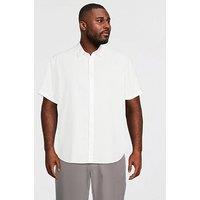 Jack & Jones Plus Breeze Linen Blend Shirt Short Sleeve Shirt - White