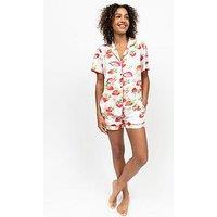 Cyberjammies Pippa Red Strawberry Printed Jersey Short Sleeve Short Pyjama Set - Red Multi