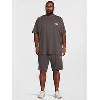 Jack & Jones Plus T-Shirt And Shorts Set - Asphalt