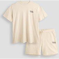 Jack & Jones T-Shirt And Shorts Set - Beige