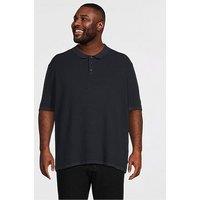 Jack & Jones Plus George Knitted Polo Shirt - Navy