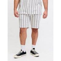 Jack & Jones Plus Jaiden Coba Stripe Jogger Shorts - White