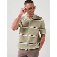Jack & Jones Short Sleeve Knit Polo Cardigan - Green