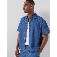 Jack & Jones Denim Short Sleeve Shirt - Blue