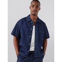 Jack & Jones Denim Short Sleeve Shirt - Blue