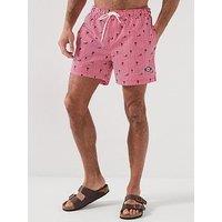 Jack & Jones Maui Breeze Mini Stripe Swim Shorts - Red