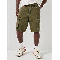 Levi'S 478 Baggy Fit Cargo Denim Shorts- Forest Badge Od Shorts